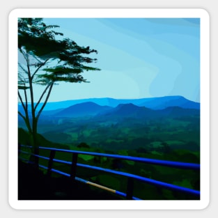 Peaceful Mountain View Sticker